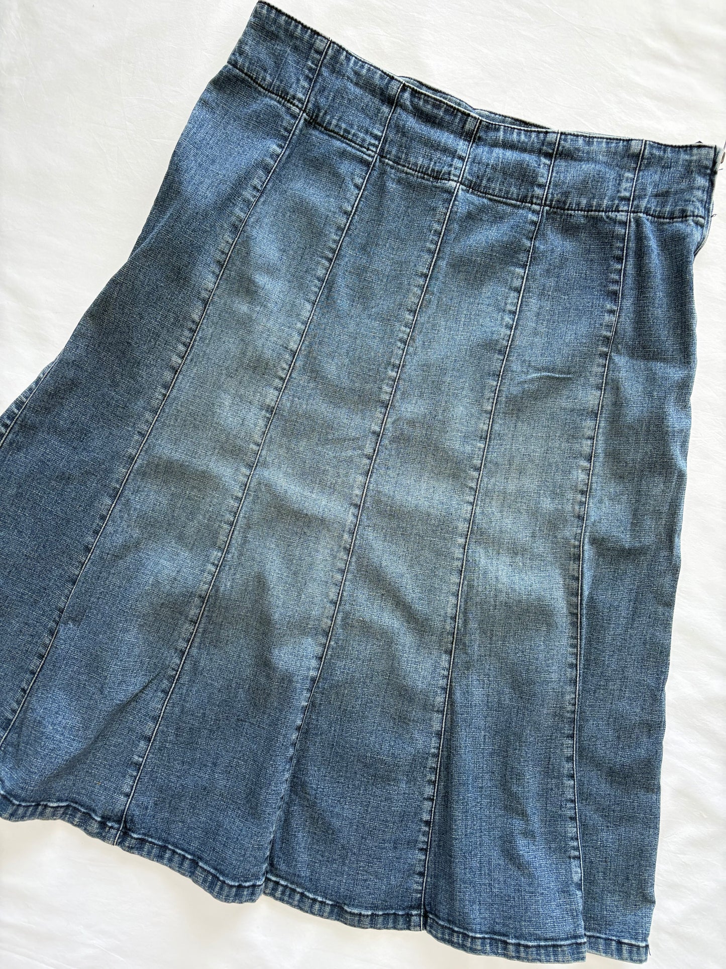 00’s Denim panel midi skirt | Size 14