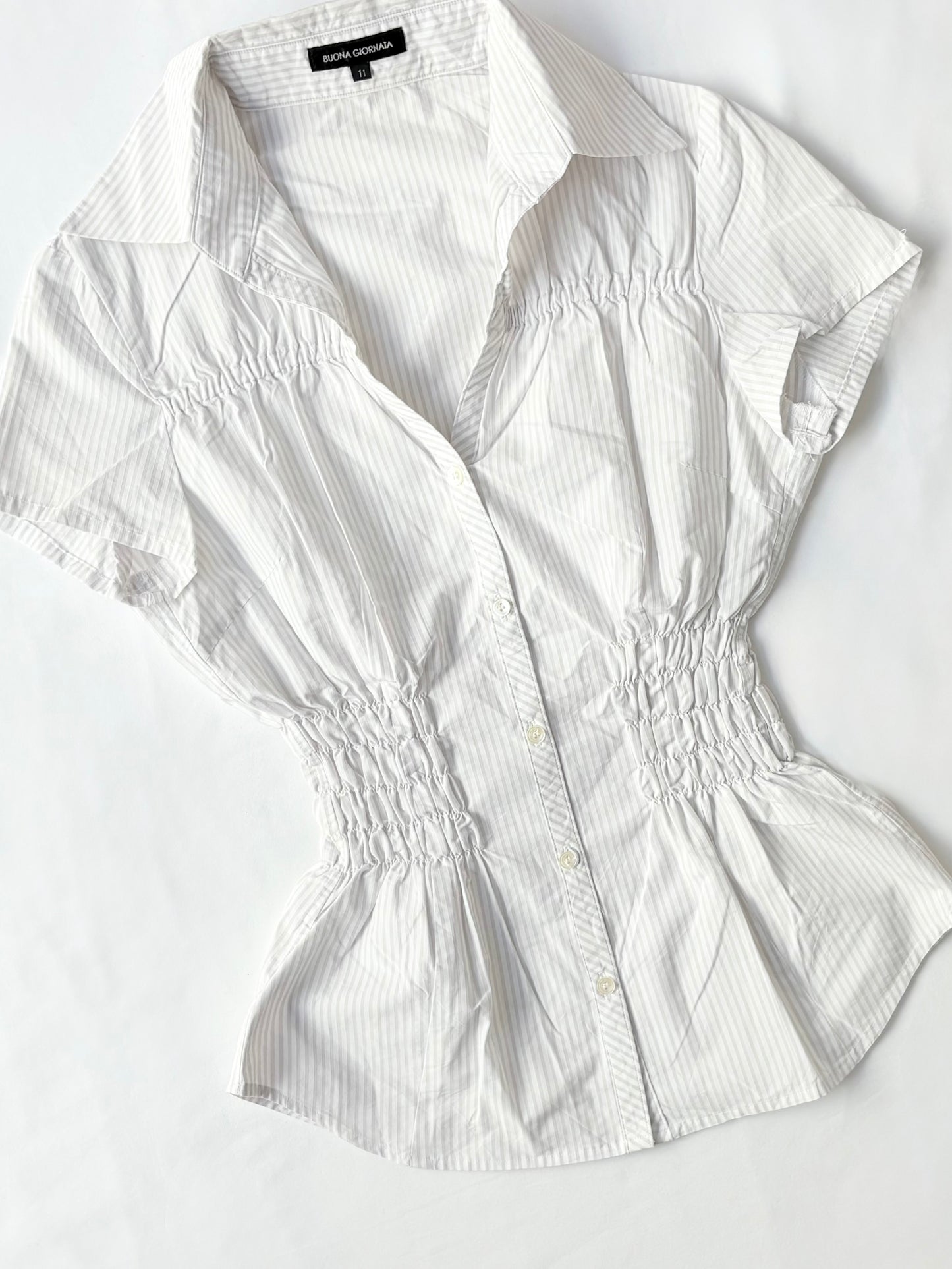 00’s Buona Giornata cinched shirt | Size 8-10