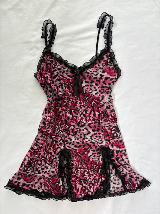 00’s Cheetah mini dress | Size 8-10