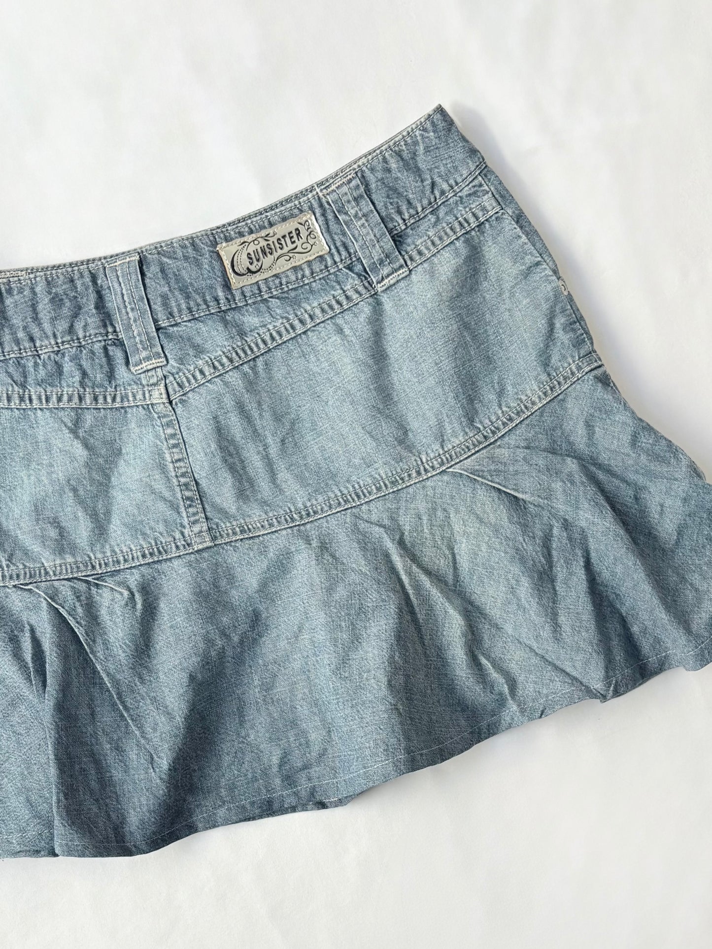 00’s Pleated Japanese denim skirt | Size 10