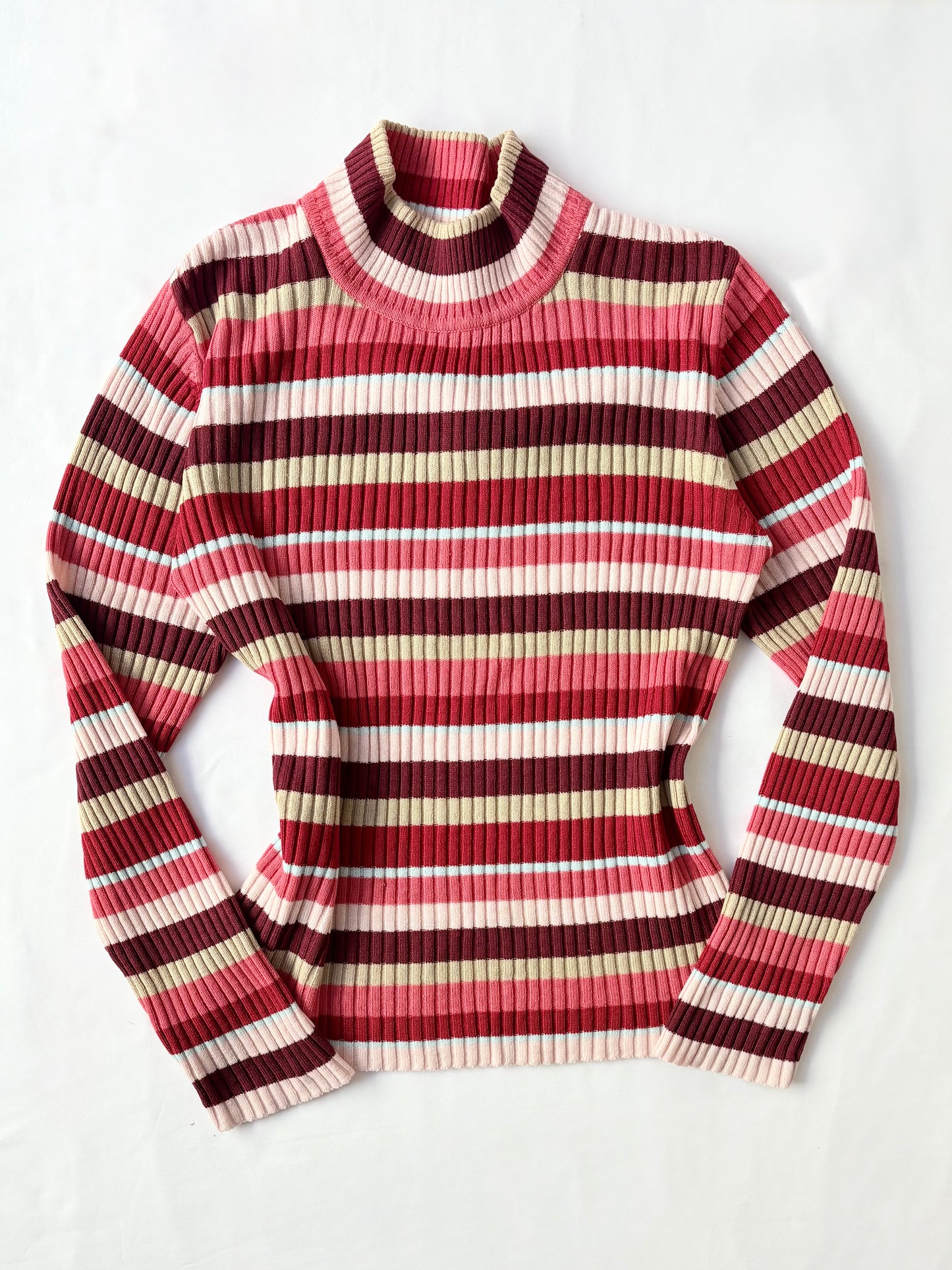 00’s Mock neck striped knit | Size 12