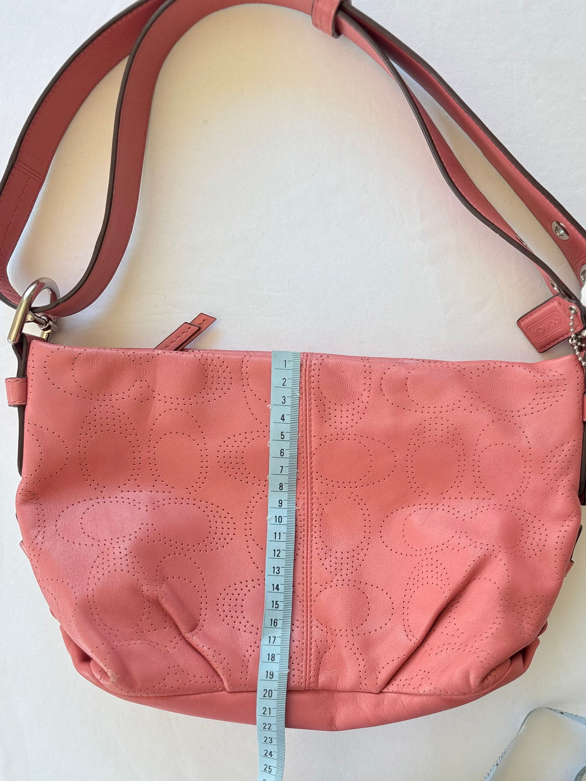 2012 Coach salmon signature shoulder bag