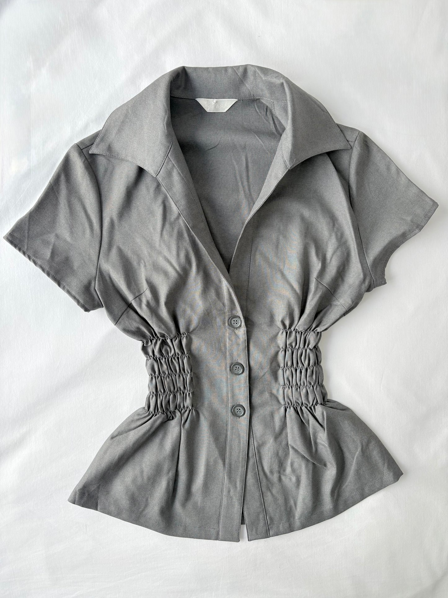 00’s Cinched grey shirt | Size 10
