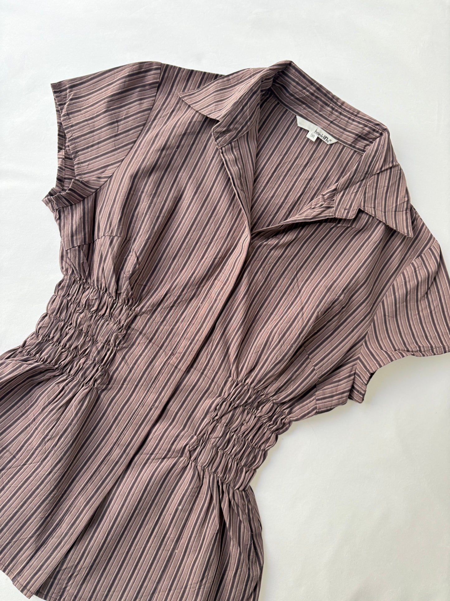 00’s Hopkins brown cinched shirt | Size 8