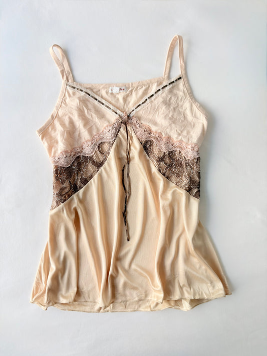 00’s Tan ribbon cami | Size medium