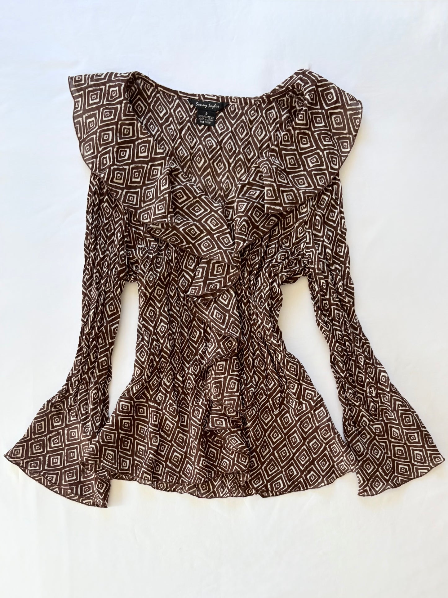 00’s Sunny Taylor flared top | Size small