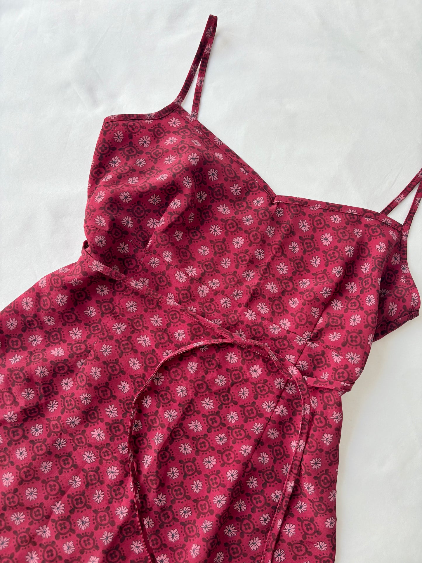 00’s Floral tie mini dress | Size 10