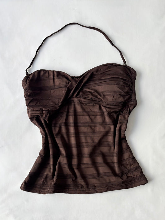 00’s Mossimo chocolate halter tankini | Size large