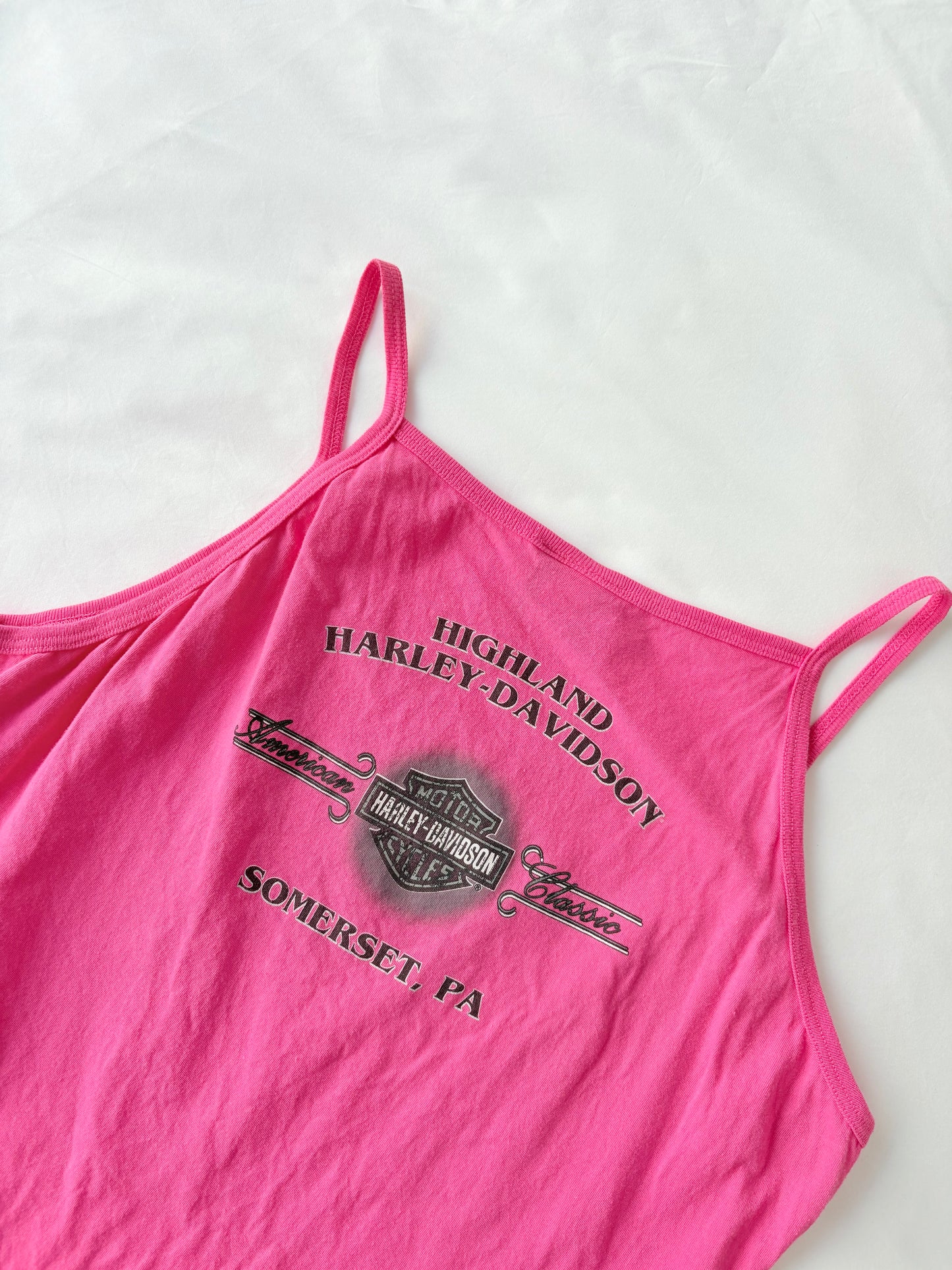 00’s Hot pink Harley Davidson tank | Size XL