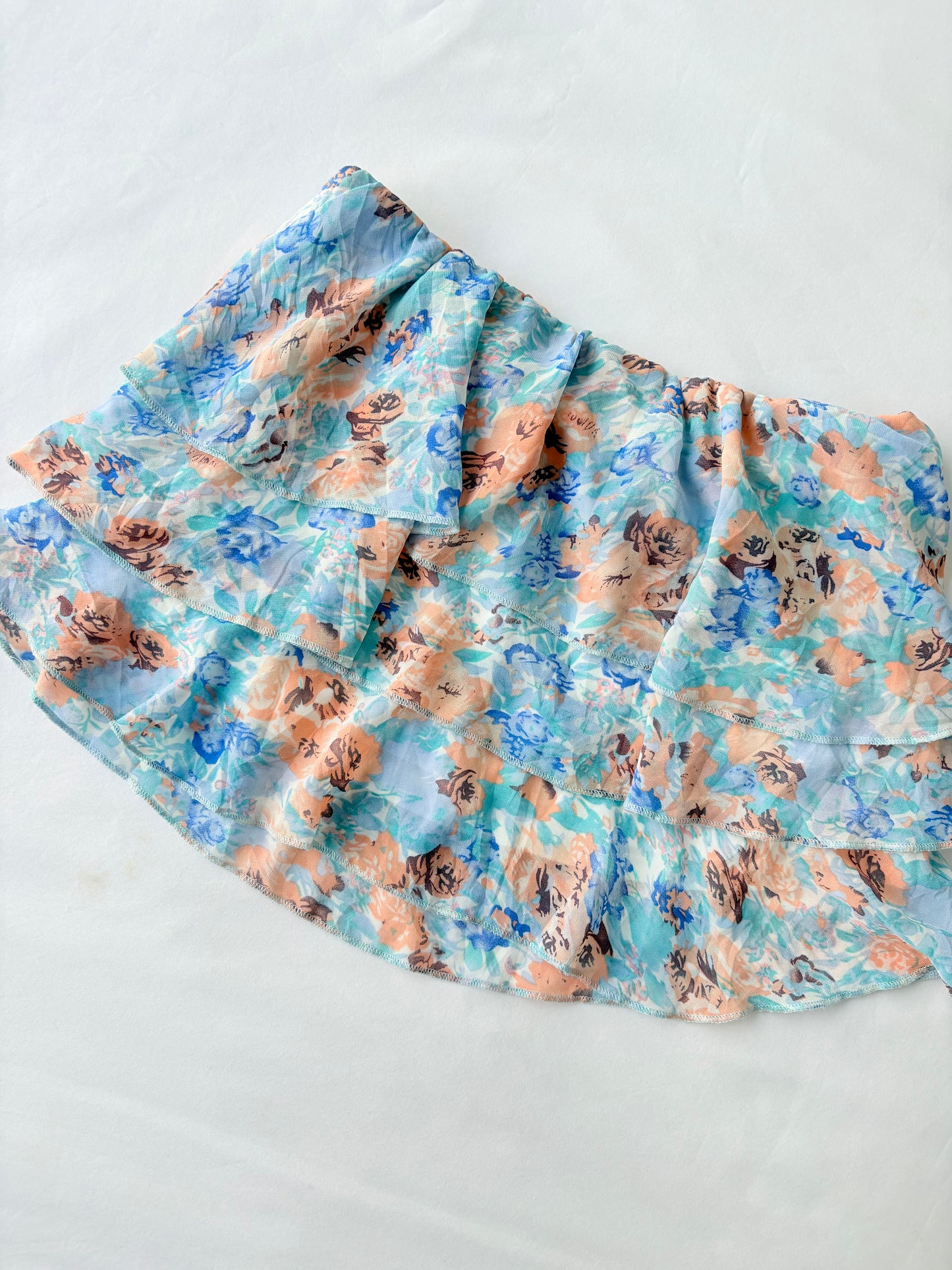 00’s Ruffle floral mini skirt | Size 8