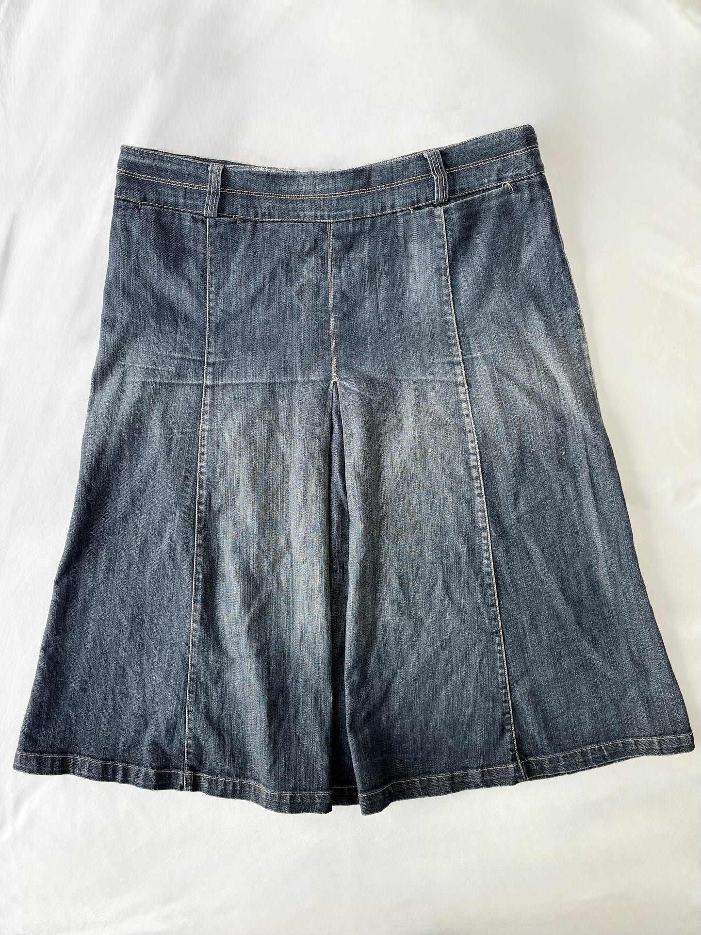 00’s Laura Ashley denim midi skirt | Size 14