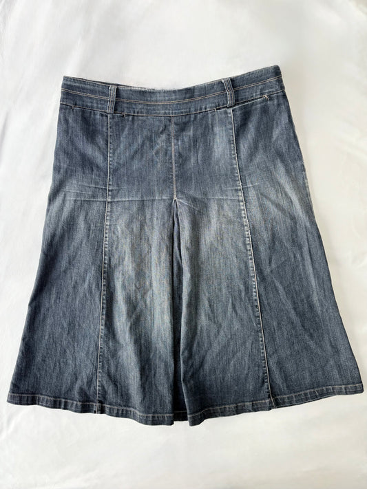 00’s Laura Ashley denim midi skirt | Size 14