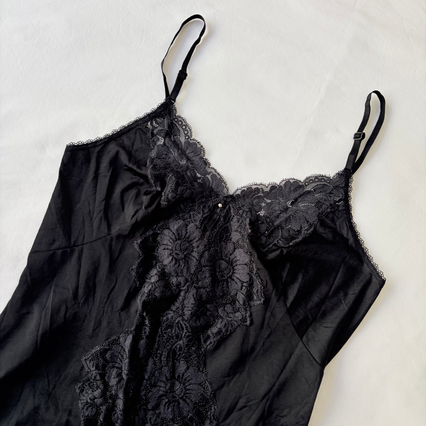 00’s Japanese black slip dress | Size small