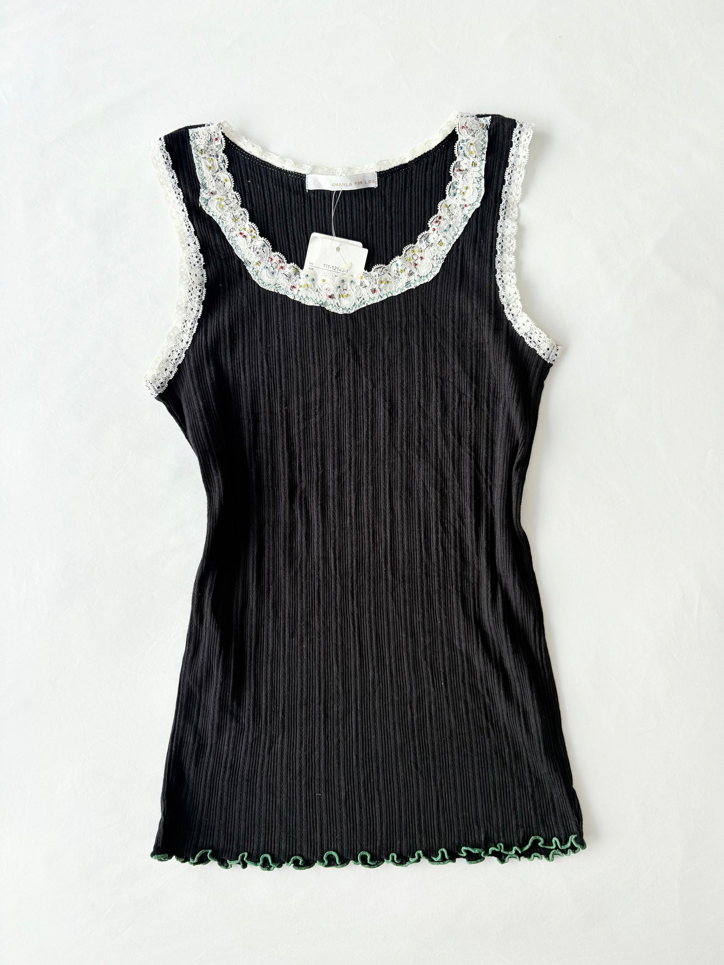 00’s Lettuce hem ribbed tank | Size small
