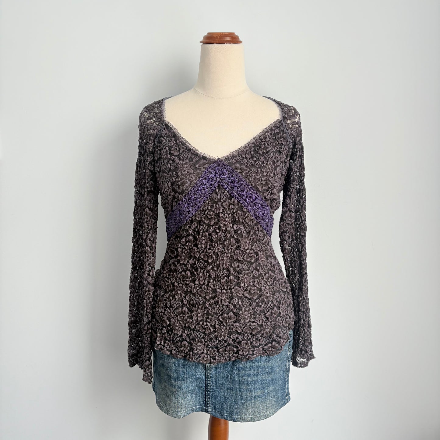 00’s Lace purple fairycore top | Size 12