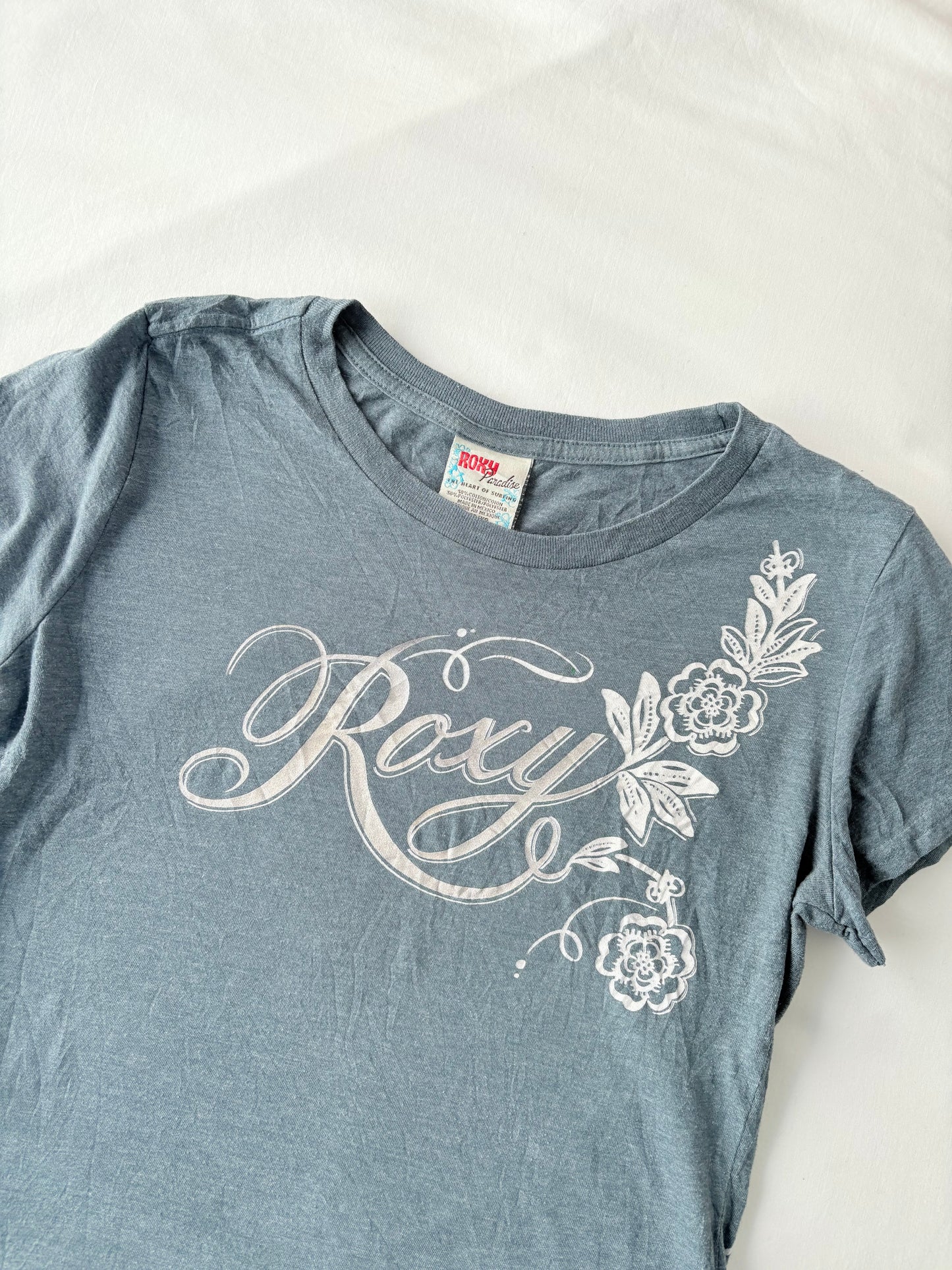 00’s Roxy blue graphic tee | Size large