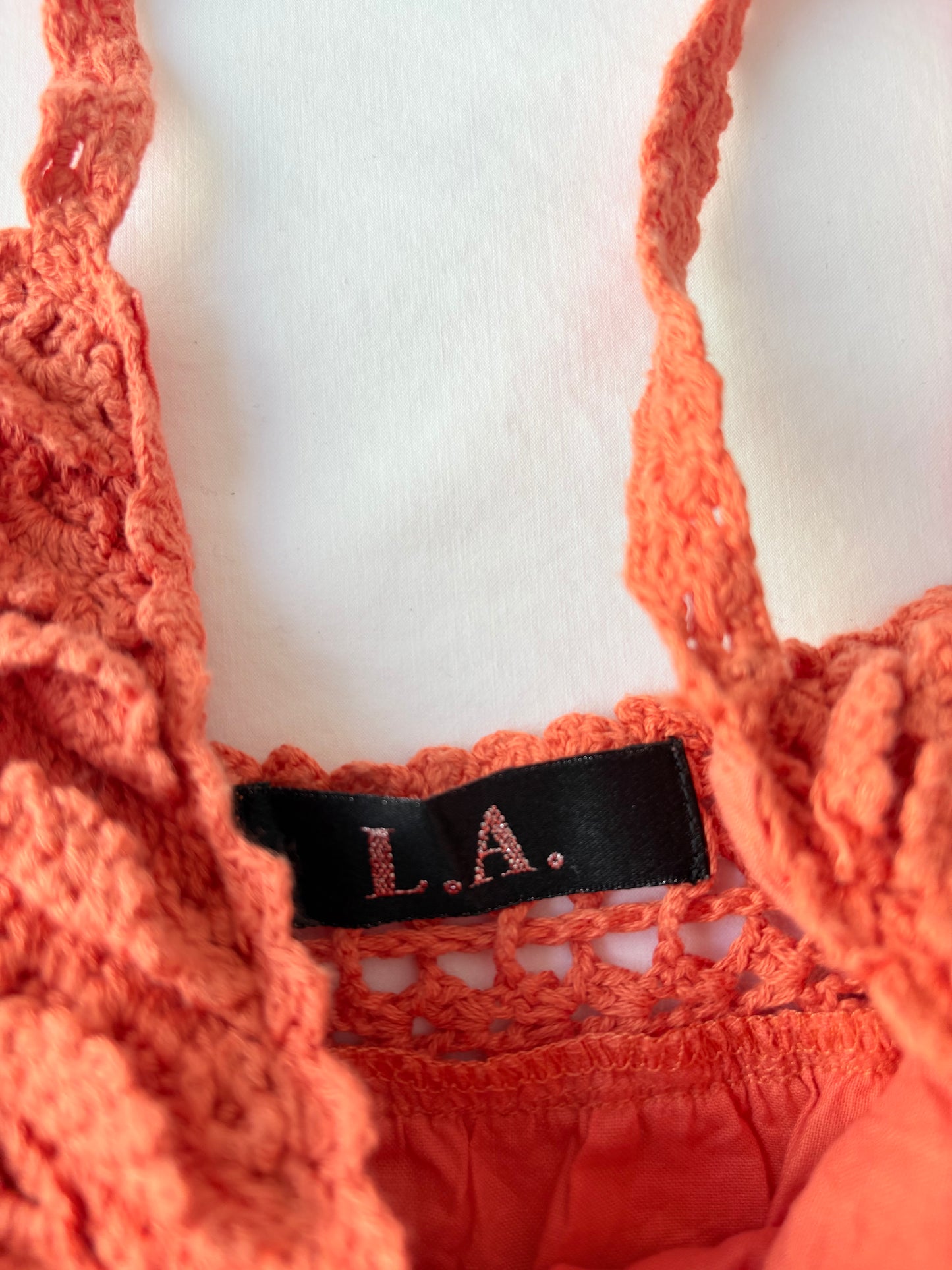 00’s Crochet orange cotton cami | Size 10
