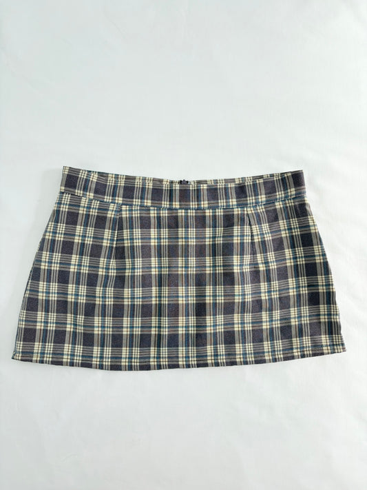 00’s Purple plaid micro skirt | Size 6