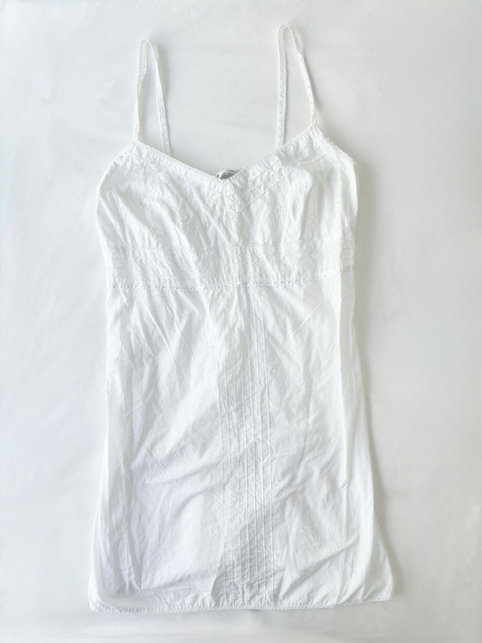 00’s Beaded white mini dress | Size 14