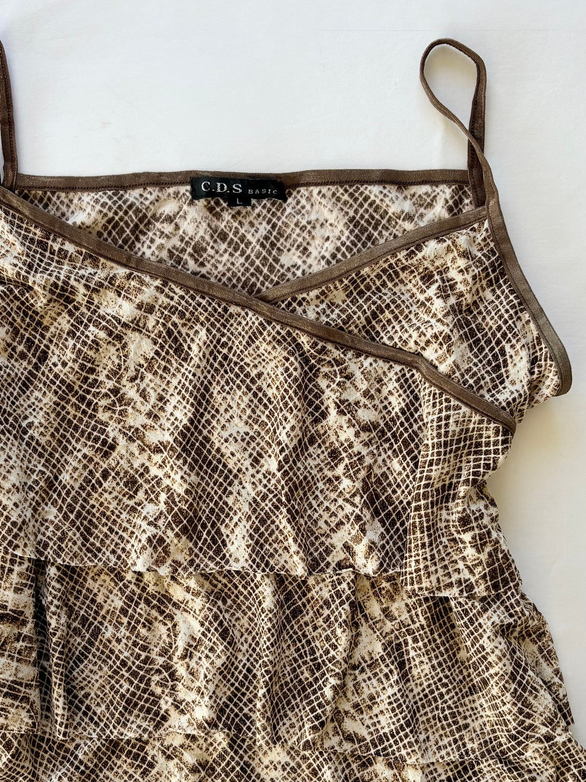 00’s Snake print tiered top | Size 10-12