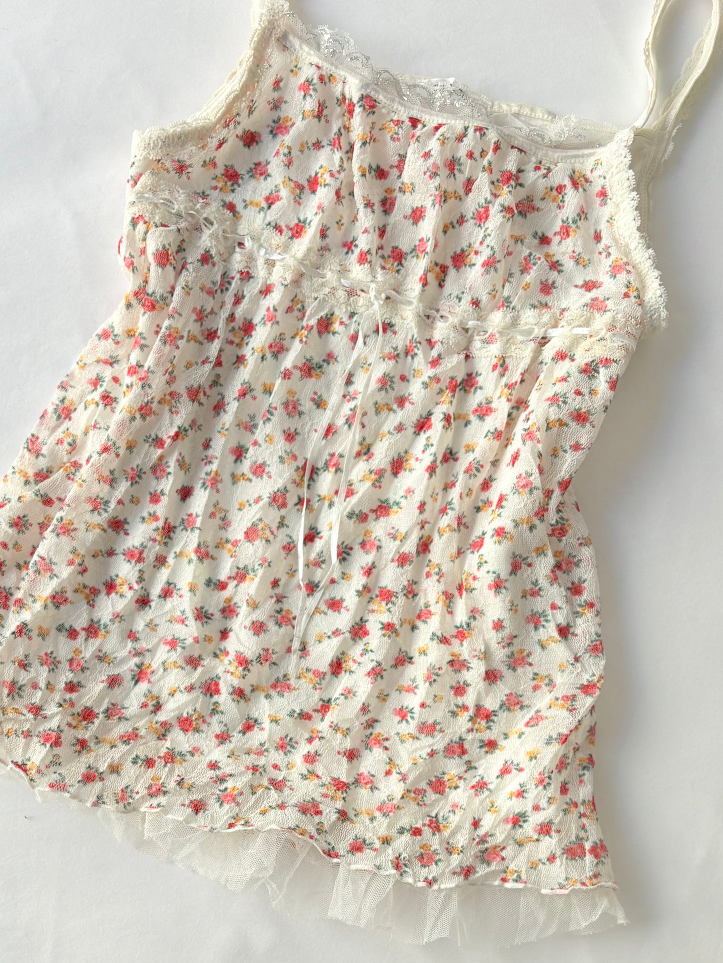00’s Glacier floral ribbon top | Size 6