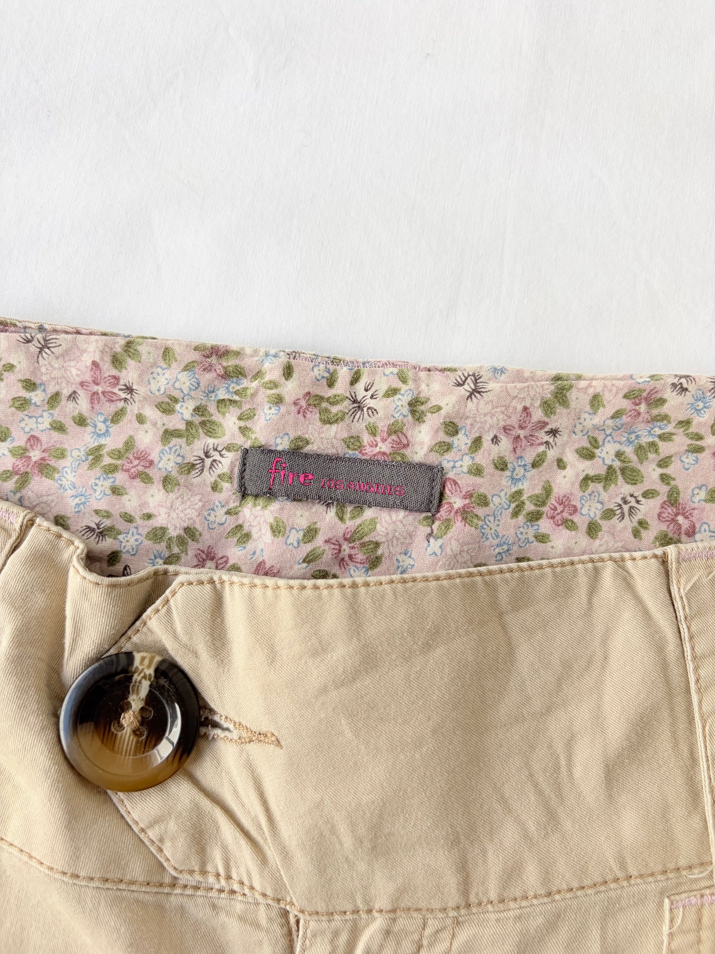 00’s Fire LA tan mini shorts | Size 10