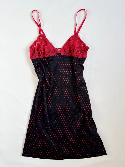 00’s Love heart lace mini dress | Size small