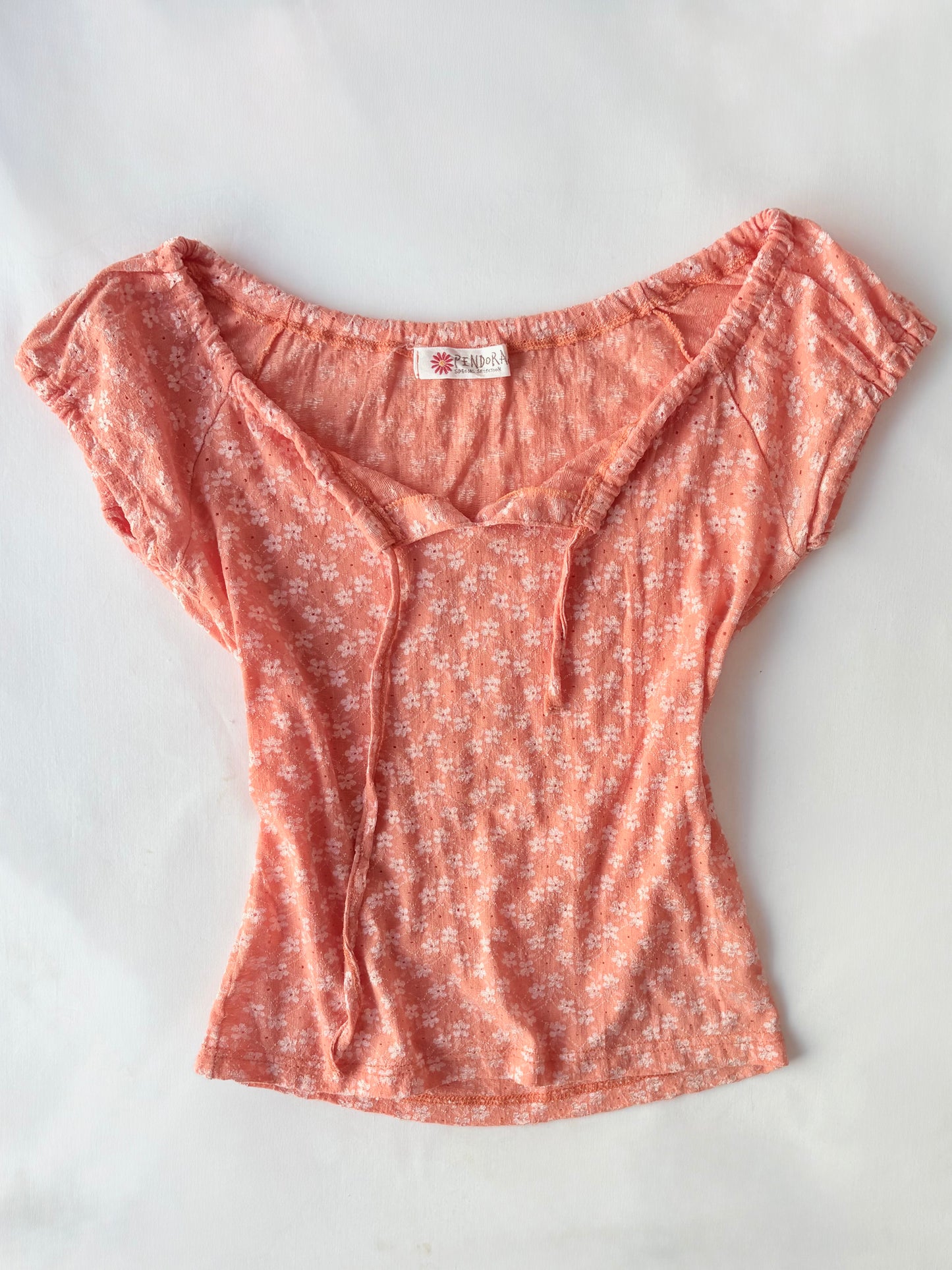 00’s Pendora orange floral top | Size small
