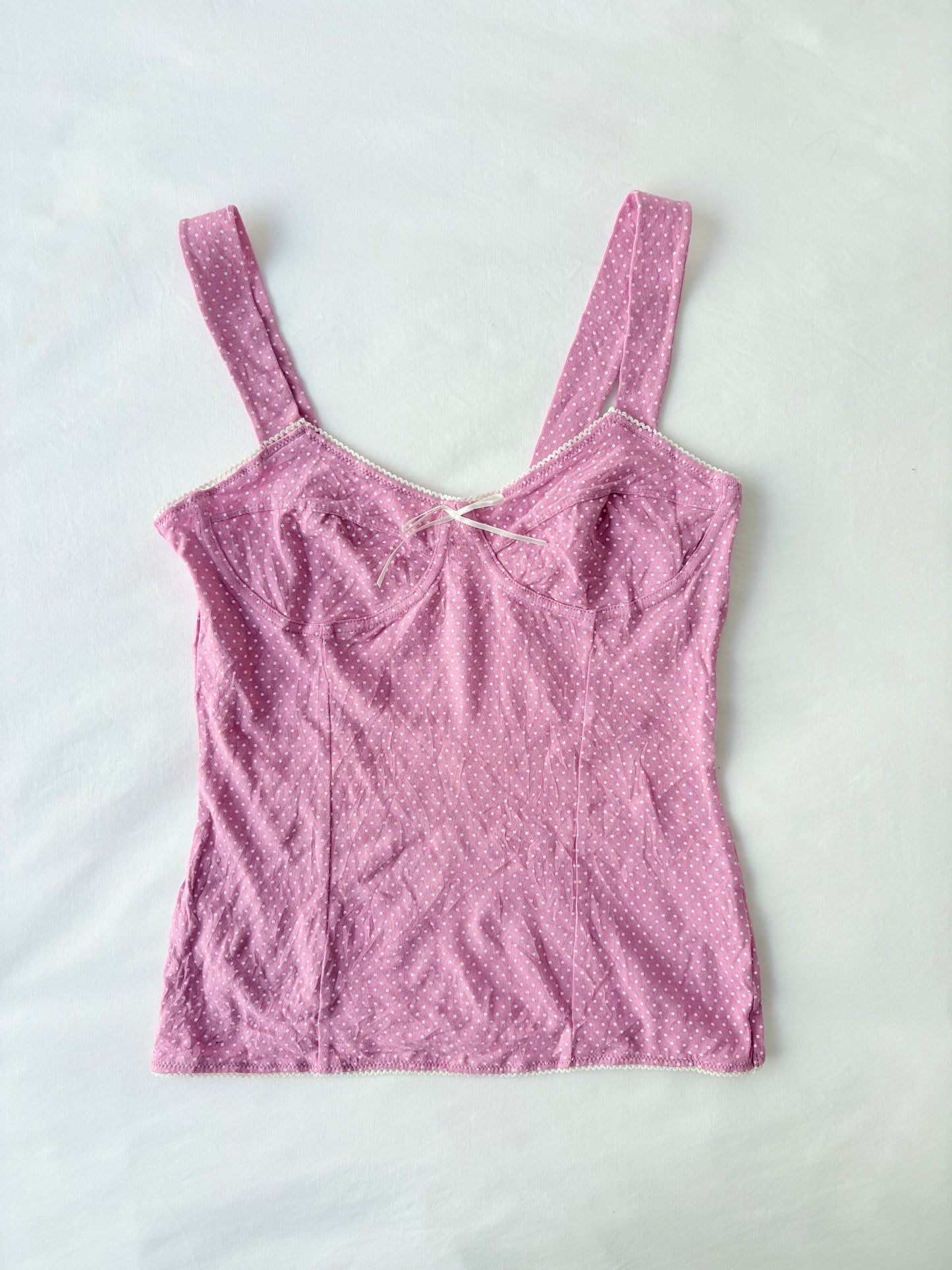 00’s Balconette polka dot top | Size 8