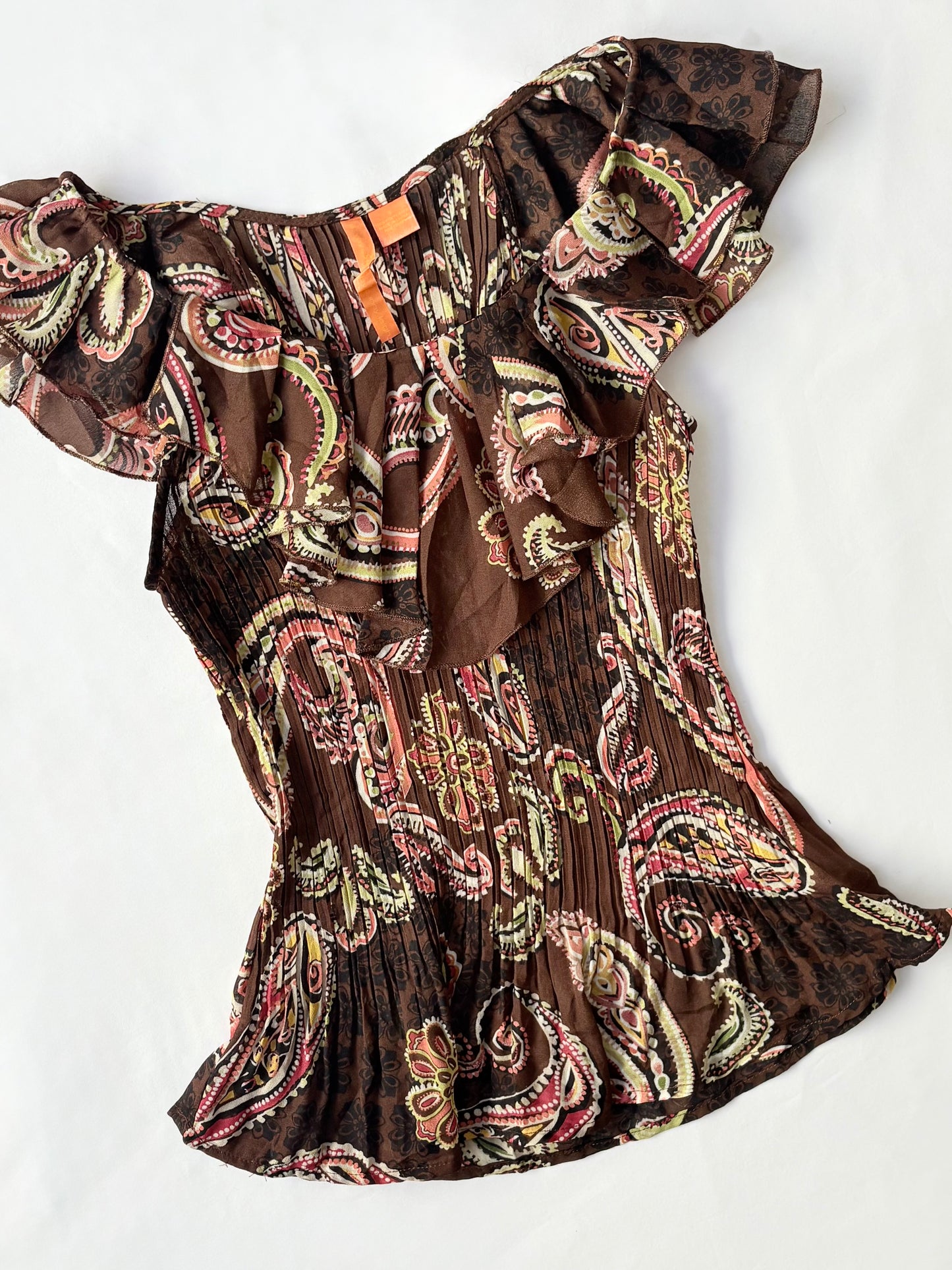 00’s Sunny Leigh pleated paisley top | Size small