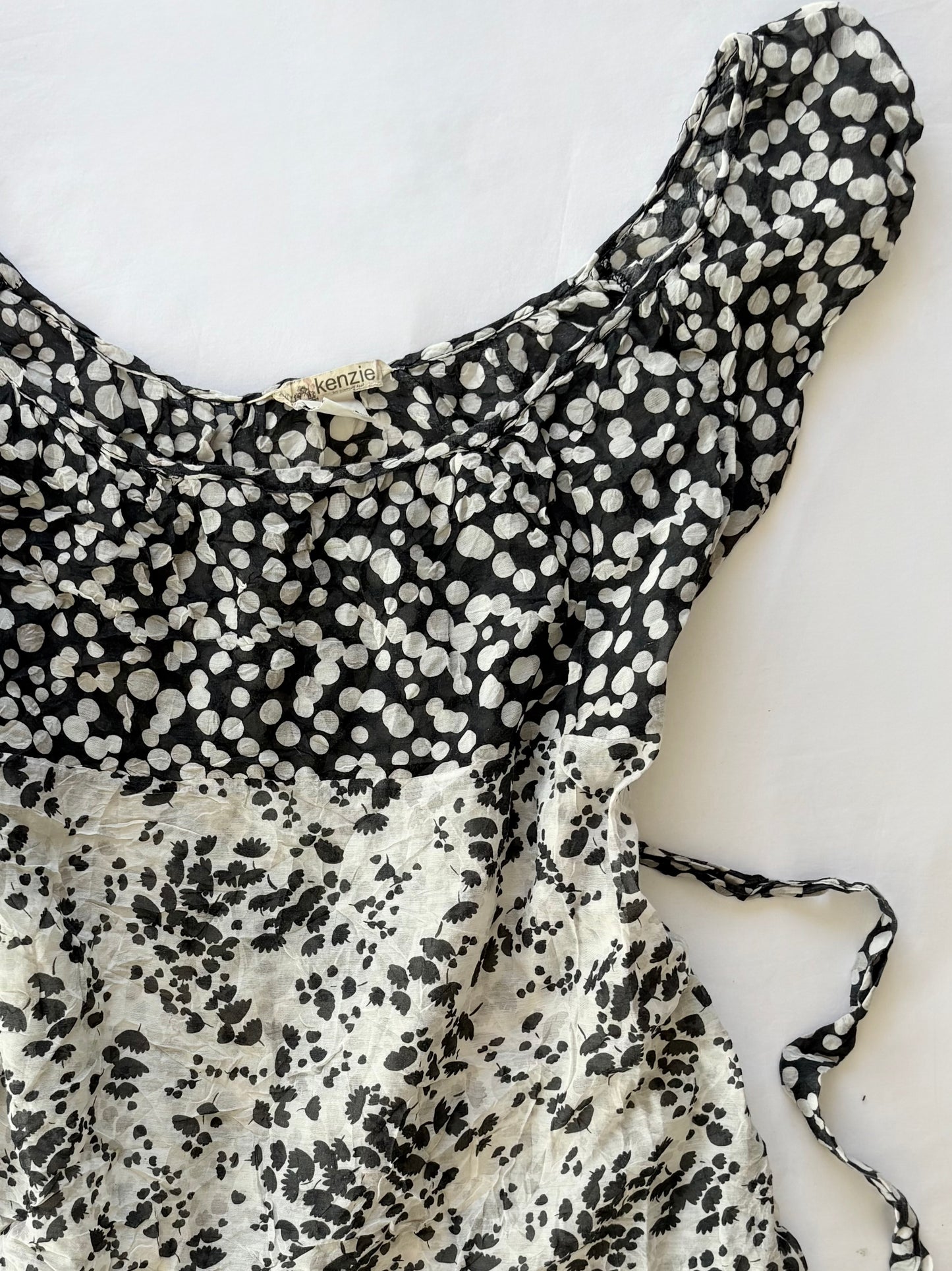 00’s Silk babydoll tie top | Size 10