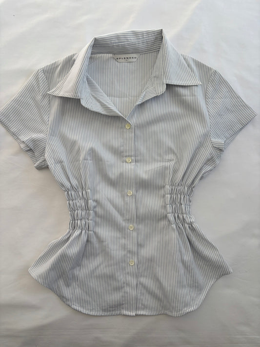 00’s Short sleeve cinched shirt | Size 8-10
