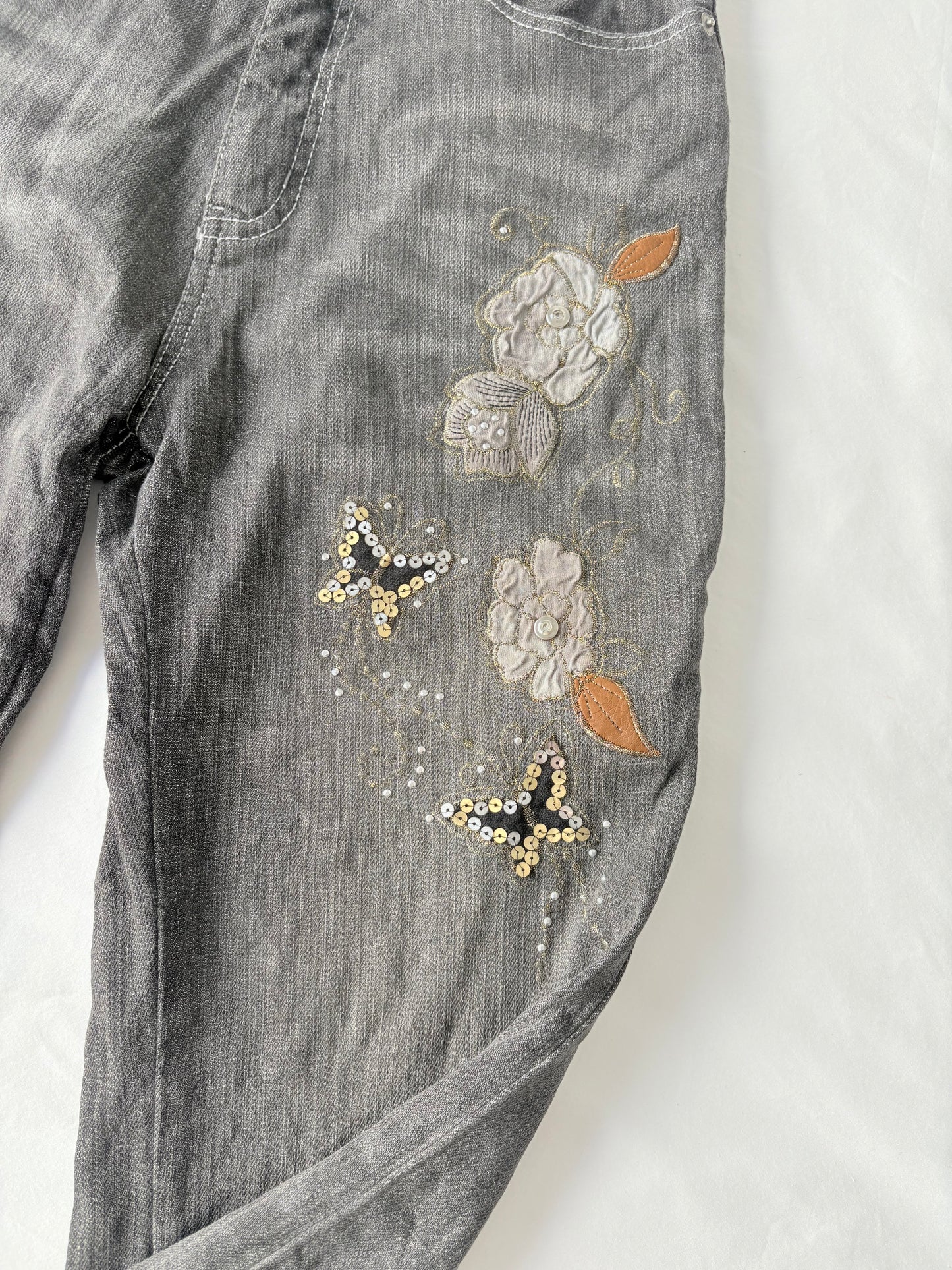 00’s Bootcut butterfly embroidered jeans | Size 8