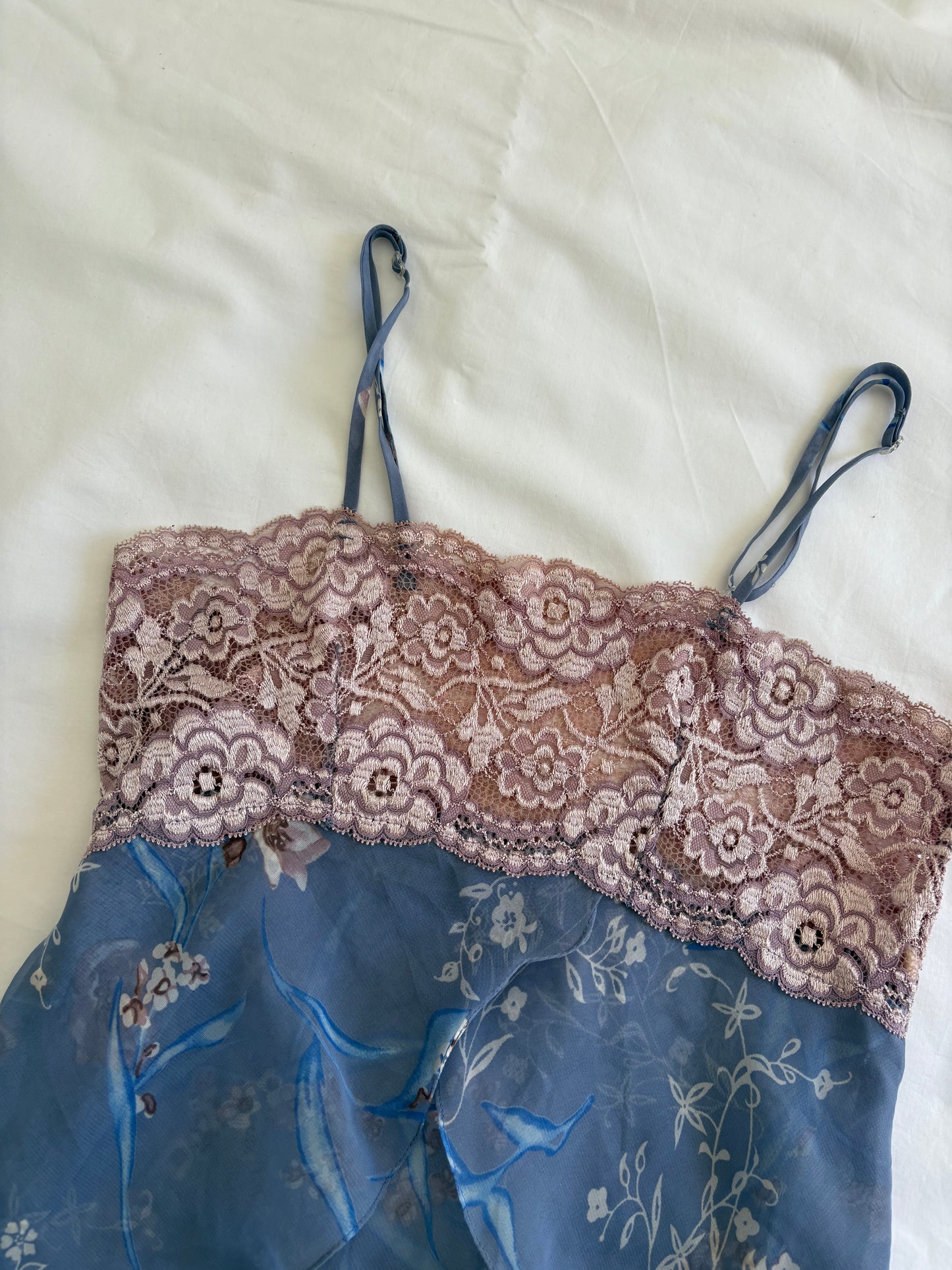 00’s Split front blue cami | Size 10