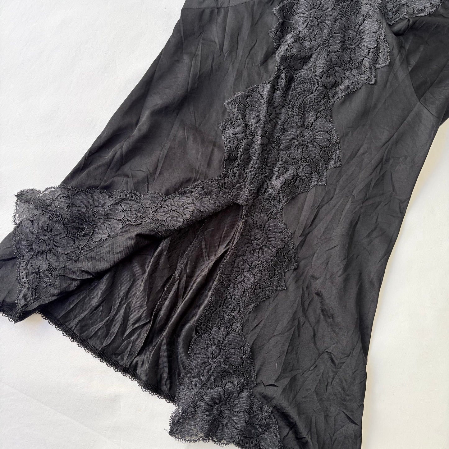 00’s Japanese black slip dress | Size small
