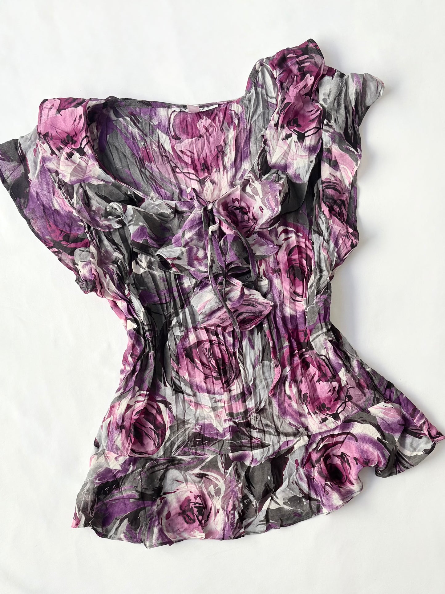 00’s Nado crinkle rose top | Size 10