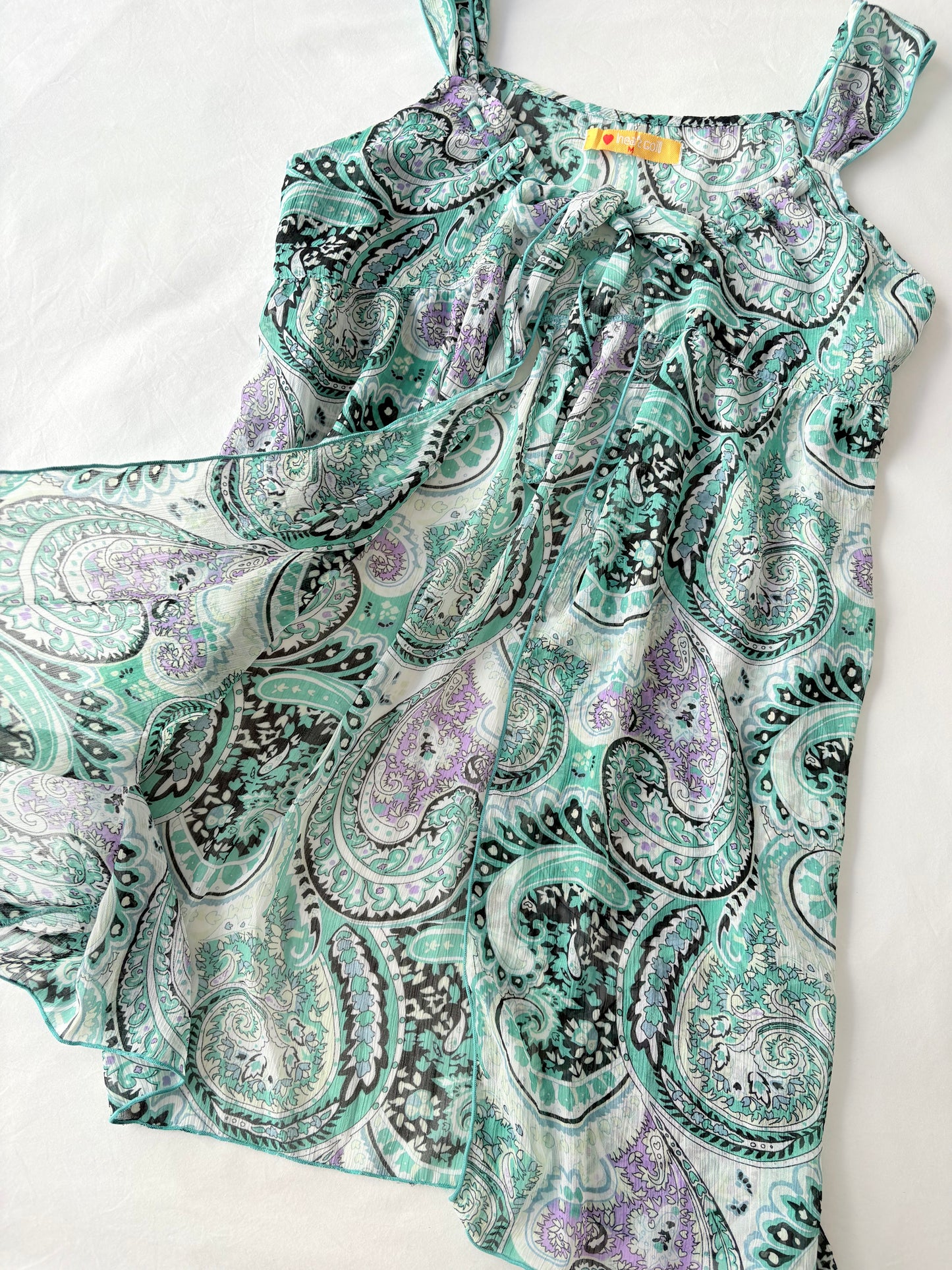 00’s Split front tie cami | Size 10-12