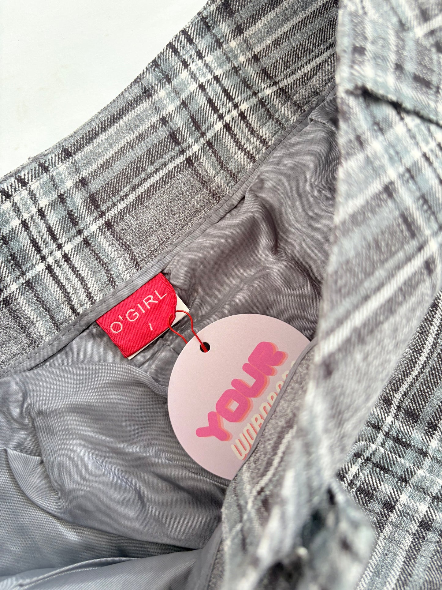 00’s O’Girl grey plaid skirt | Size 8
