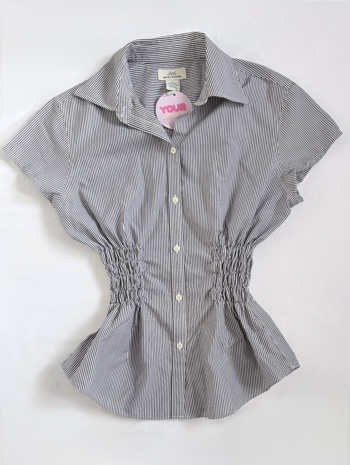 00’s 346 grey cinched shirt | Size 8-10