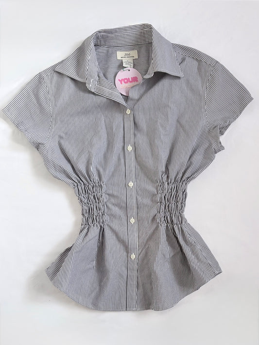 00’s 346 grey cinched shirt | Size 8-10