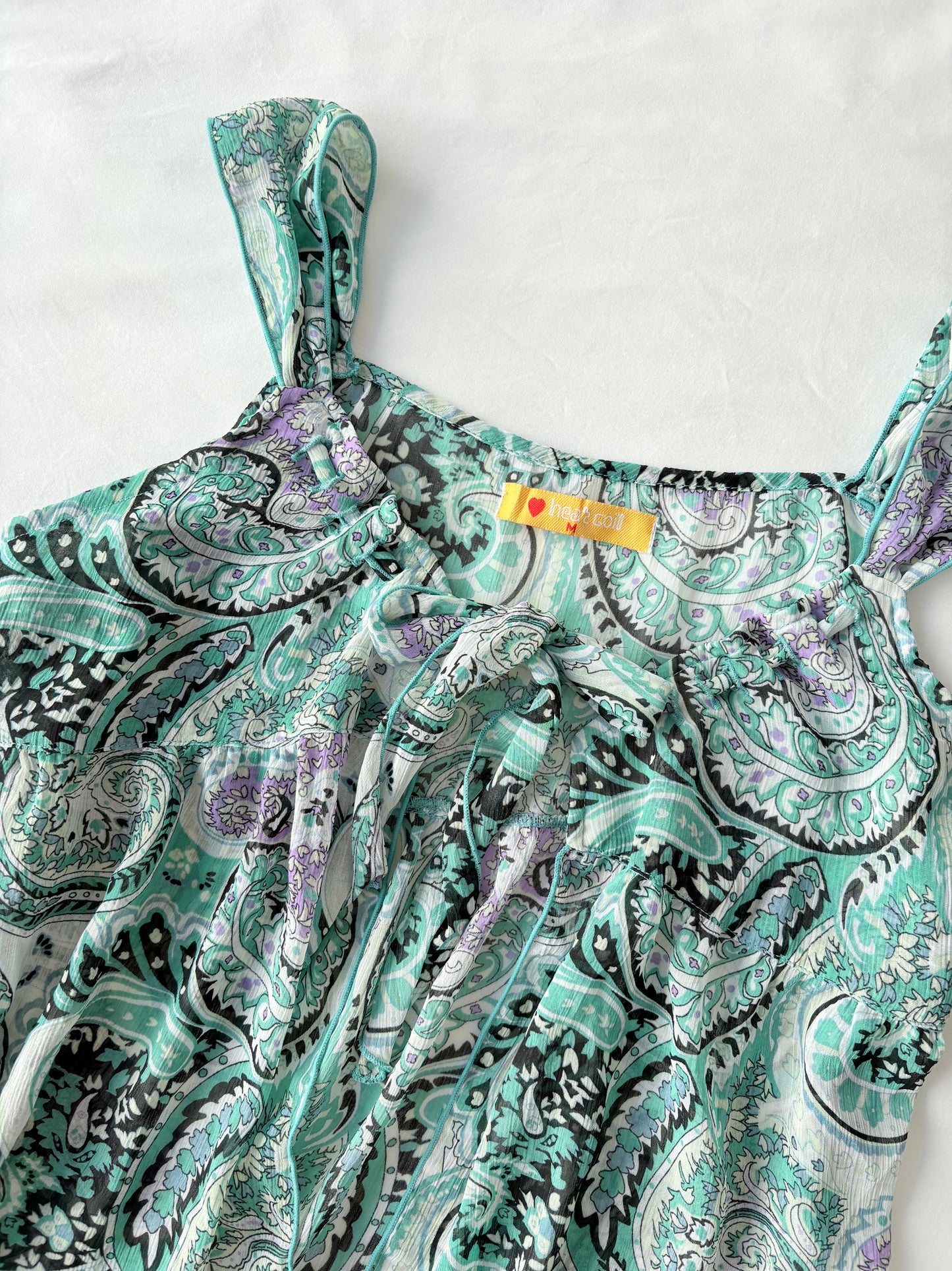 00’s Split front tie cami | Size 10-12