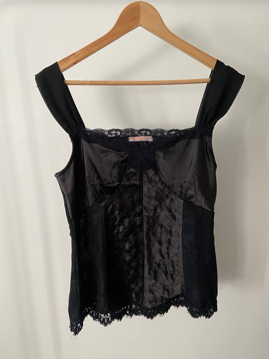 00’s Black lace Pagani cami | Size 12-14