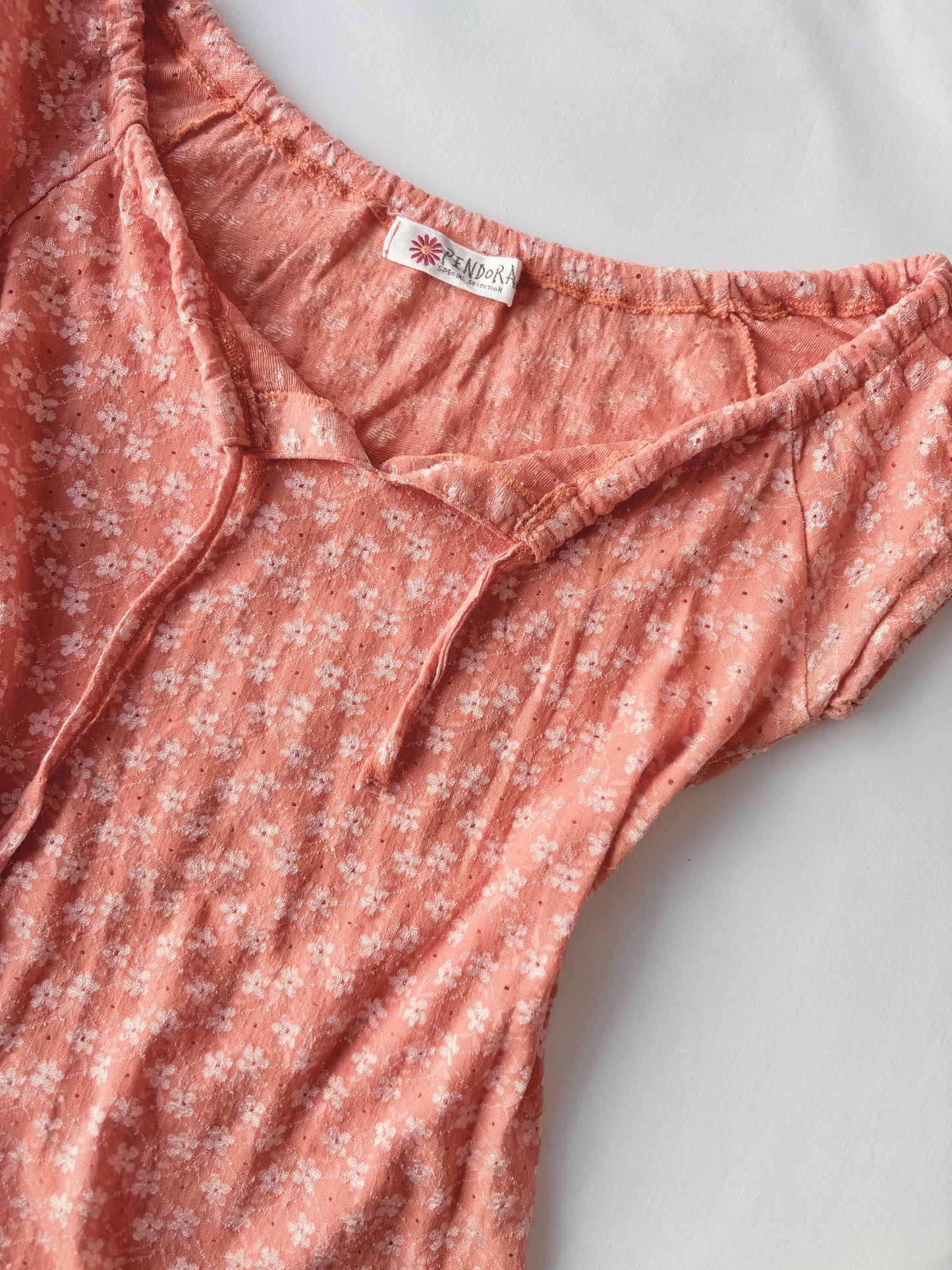 00’s Pendora orange floral top | Size small