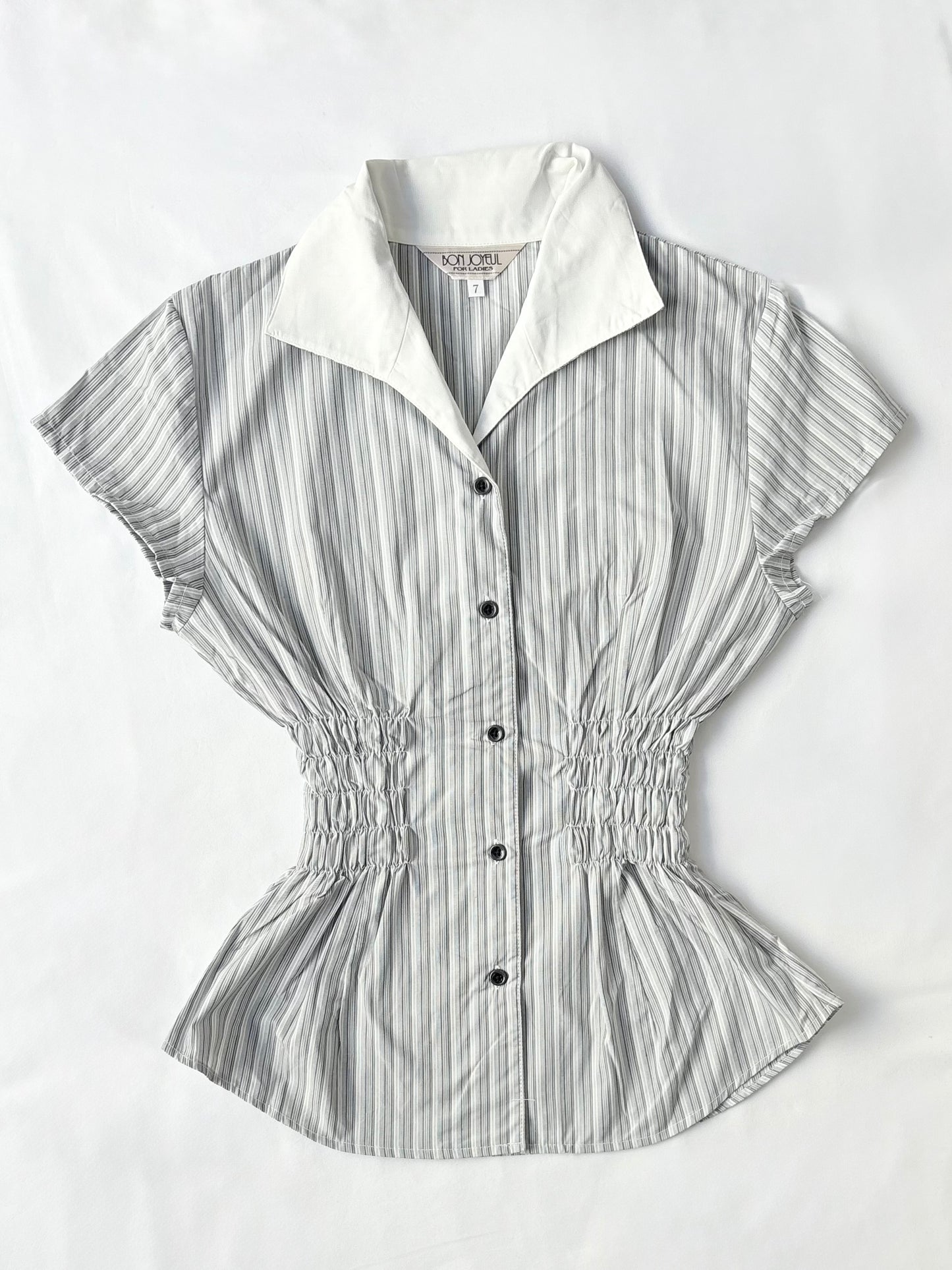 00’s Bon Joyeul grey cinched shirt | Size 6-8