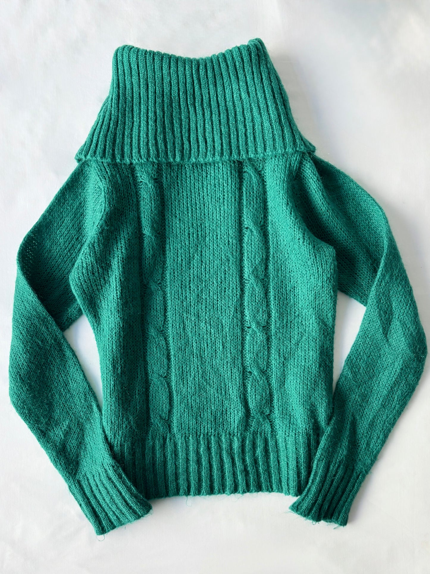 00’s Mohair green knit jumper | Size medium