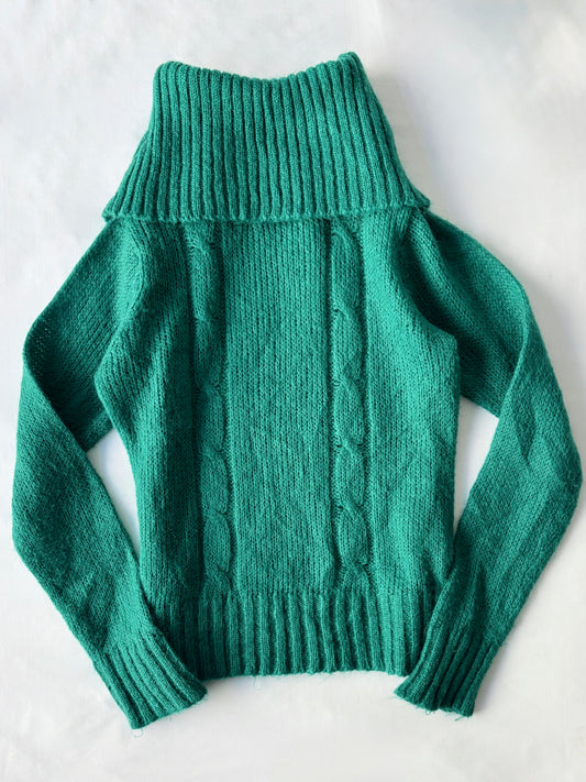00’s Mohair green knit jumper | Size medium