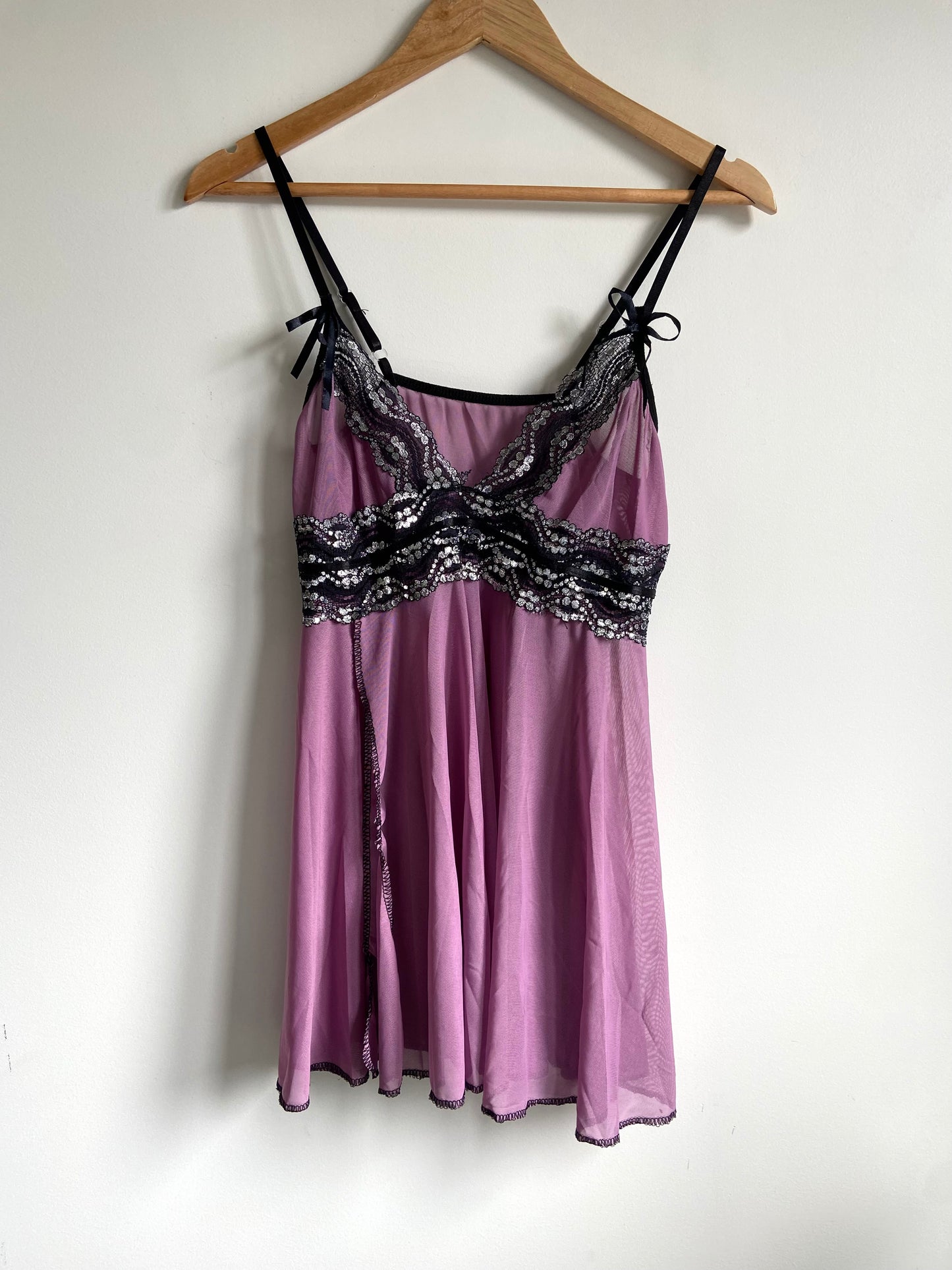 Purple split front cami