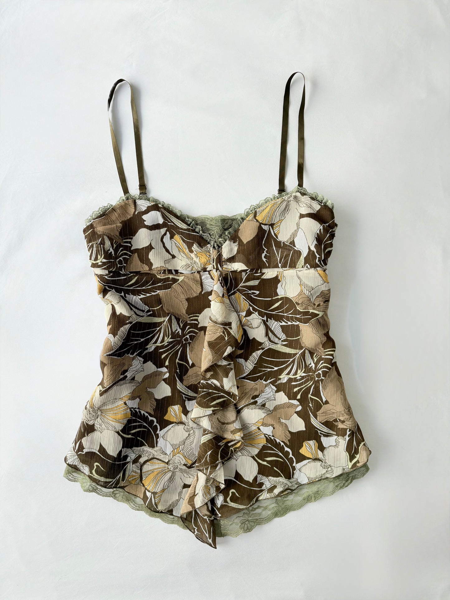 00’s Ruffle lace trim cami | Size 12