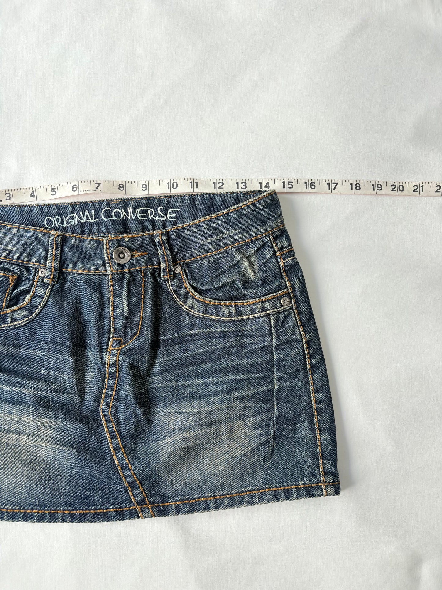 00’s Converse denim mini skirt | Size 8