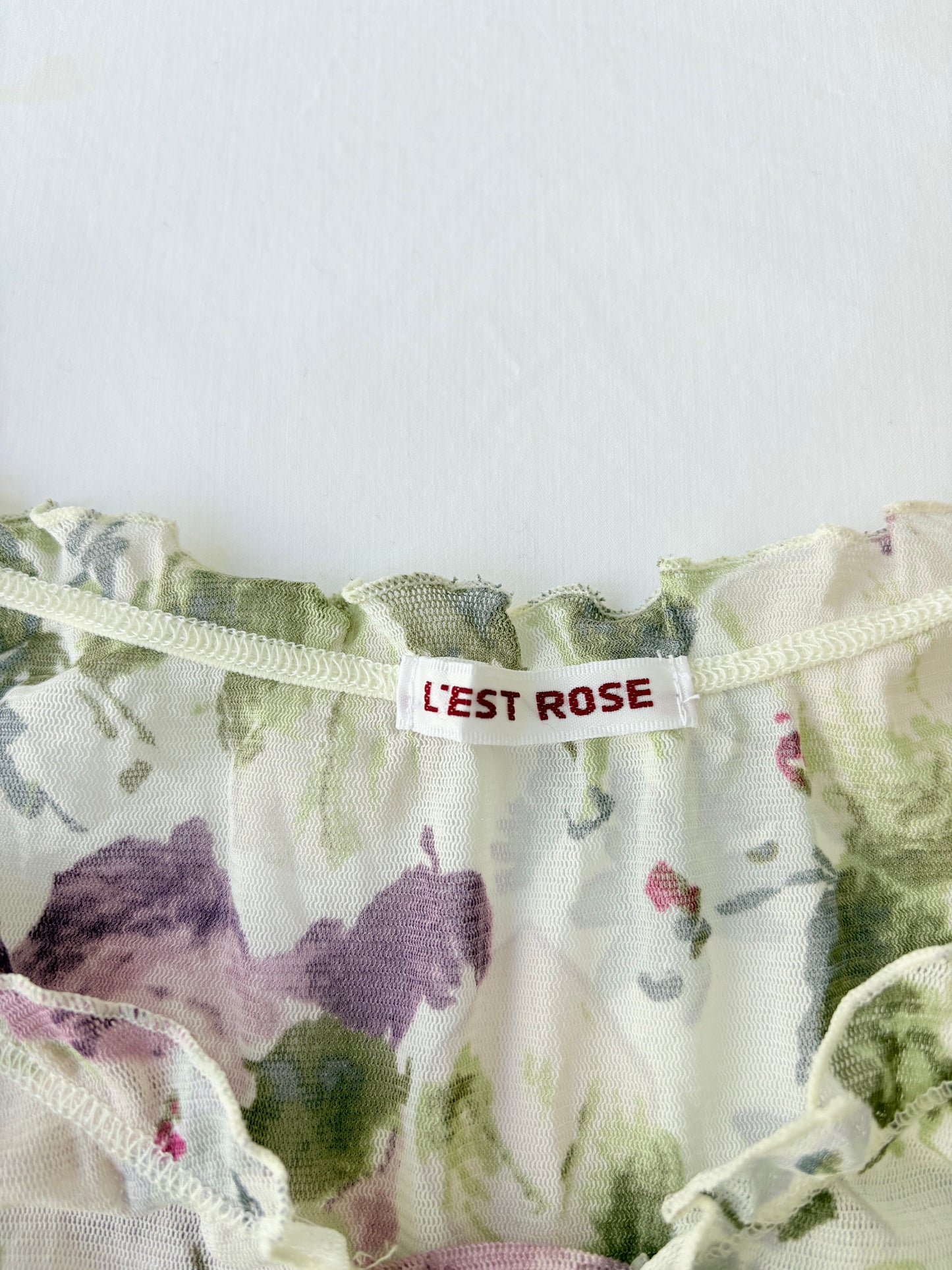 00’s L’est Rose milkmaid top | Size 8